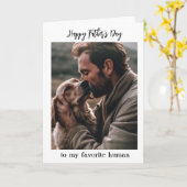 愛犬の写真から贈る父の日メッセージ カード (黄色い花)