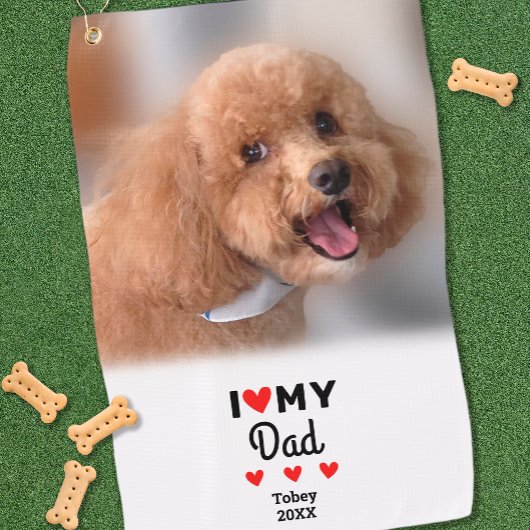 愛犬の写真が好き スポーツ 父 現代 ゴルフタオル