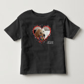 愛犬の写真と名前が入ったハートのTシャツ トドラーTシャツ (正面)