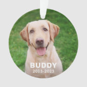 愛犬の写真を思い出パーソナライズされたして オーナメント (正面)