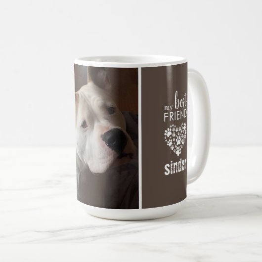 愛犬の写真パーソナライズされた コーヒーマグカップ (正面右)