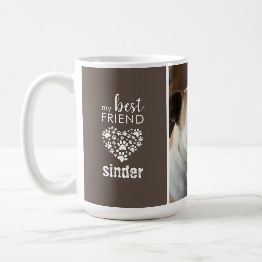 愛犬の写真パーソナライズされた コーヒーマグカップ (左)