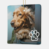 愛犬の写真入りモノグラム セラミックオーナメント (左)