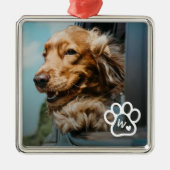 愛犬の写真入りモノグラム メタルオーナメント (正面)