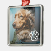 愛犬の写真入りモノグラム メタルオーナメント (左)