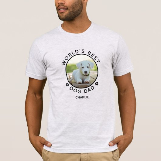 愛犬の写真入り 黒い肉球プリント 名前入り Tシャツ (正面)