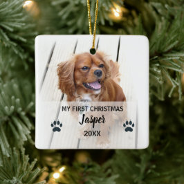 愛犬の初めてのクリスマスフォトツリーオーナメント セラミックオーナメント