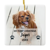 愛犬の初めてのクリスマスフォトツリーオーナメント