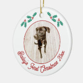 愛犬の初めてのクリスマスフォト セラミックオーナメント (左)