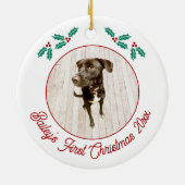 愛犬の初めてのクリスマスフォト セラミックオーナメント (裏面)