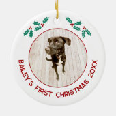 愛犬の初めてのクリスマス フォト セラミックオーナメント (裏面)
