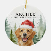 愛犬の初めてのクリスマス ペット 子犬 写真入り オーナメント (正面)