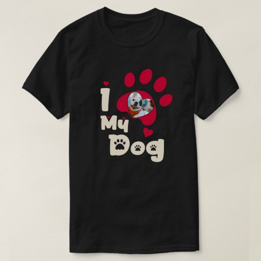 愛犬の前足の写真パーソナライズされたTシャツ Tシャツ (デザイン正面)