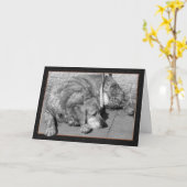 愛犬の同情カード カード (黄色い花)