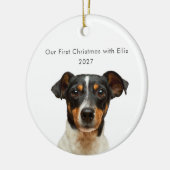 愛犬の名前が入った最初のクリスマス セラミックオーナメント (左)