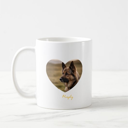愛犬の名前と画像をカスタマイズしたグッズ コーヒーマグカップ (左)