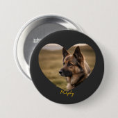 愛犬の名前と画像をカスタマイズしたグッズ 缶バッジ (正面&裏面)
