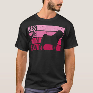 愛犬の子犬のパグを育てる母親向けかわいいパグアート Tシャツ