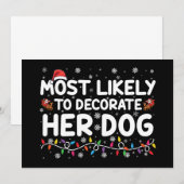 愛犬の家族のクリスマスを飾る可能性が最も高い 招待状 (正面/裏面)