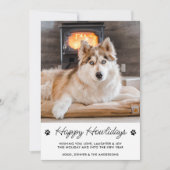 愛犬の幸せな休日かわいいペットの写真 シーズンカード (正面)