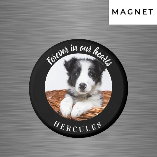 愛犬の思い出のブラックフォト マグネット