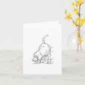 愛犬の思い出 ビーグルイラスト カード (黄色い花)