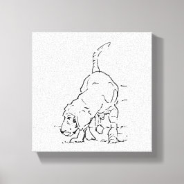 愛犬の思い出 ビーグルイラスト キャンバスプリント