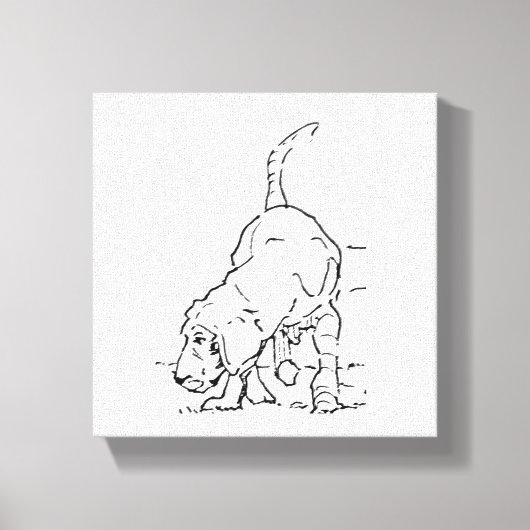 愛犬の思い出 ビーグルイラスト キャンバスプリント (正面)