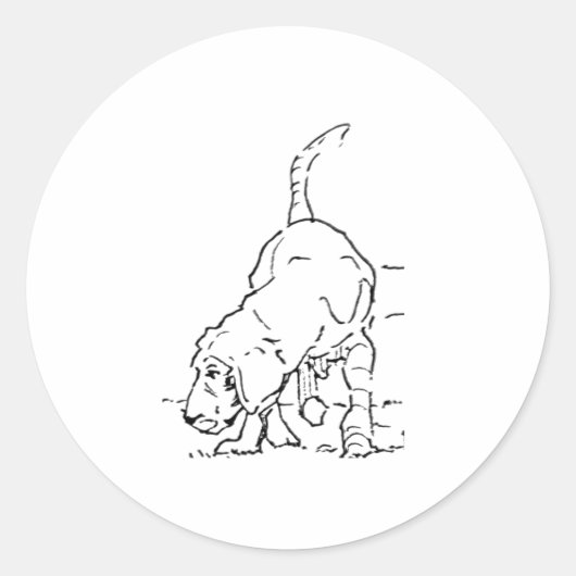 愛犬の思い出 ビーグルイラスト ラウンドシール (正面)