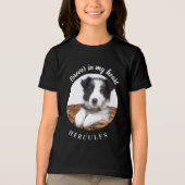 愛犬の思い出 黒い写真  トライブレンドＴシャツ (正面)
