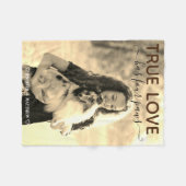 愛犬の愛人写真真の愛4つの手を持つカスタム フリースブランケット (正面(横))