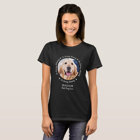 愛犬の愛犬の写真でペット記念碑 Tシャツ (正面フル)