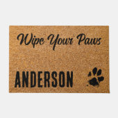 愛犬の愛犬パーソナライズされたのおもしろい足を拭く ドアマット (正面)