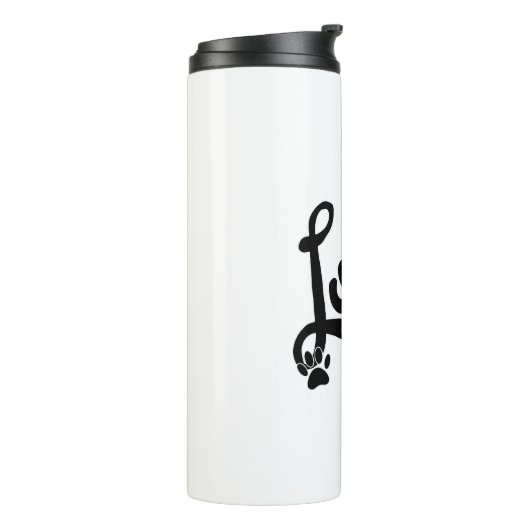 愛犬の手のプリント付きタイポグラフィ タンブラー (回転左)