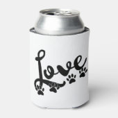 愛犬の手のプリント付きタイポグラフィ 缶クーラー (缶正面)