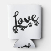 愛犬の手のプリント付きタイポグラフィ 缶クーラー (裏面)