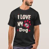 愛犬の手の写真パーソナライズされた Tシャツ (正面)