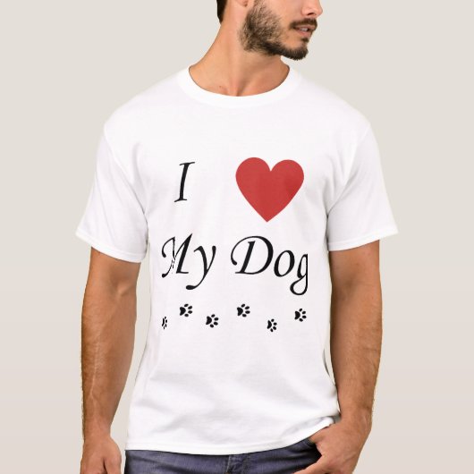 愛犬の文字とハート Tシャツ (正面)