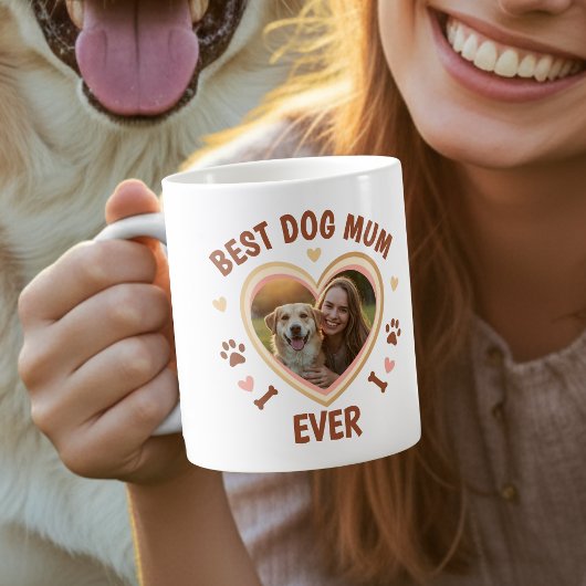愛犬の母の日のフォトハート コーヒーマグカップ