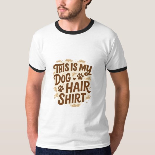 愛犬の毛でできたTシャツと冗談めいたデザイン Tシャツ (正面)