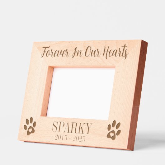 愛犬の猫が愛の記念碑を歩く レーザー彫刻フレーム (左)