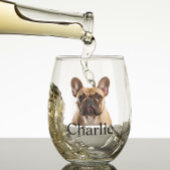愛犬の猫の写真パーソナライズされた ステムなしワイングラス