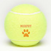 愛犬の猫の遊玩具名オランさん「おーいーとってこよう」 テニスボール (裏面)