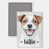 愛犬の猫写真名かわいいハート マグネット (正面/裏面)