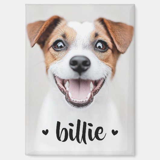 愛犬の猫写真名かわいいハート マグネット (正面)