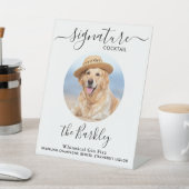 愛犬の結婚シグネチャーカクテルカスタム写真 台座サイン (インサイチュ)