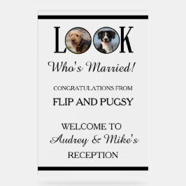 愛犬の結婚式フォト アクリルサイン