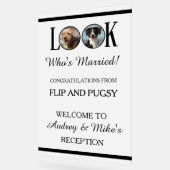 愛犬の結婚式フォト アクリルサイン (傾斜)