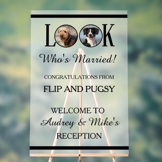 愛犬の結婚式フォト アクリルサイン (ニュートラル)