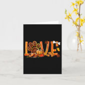 愛犬の肉球プリント ターキー パンプキン 秋の収穫祭 カード (黄色い花)